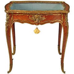 A Very Fine French Ormolu Mounted Kingwood Vitrine Table By Francois Linke