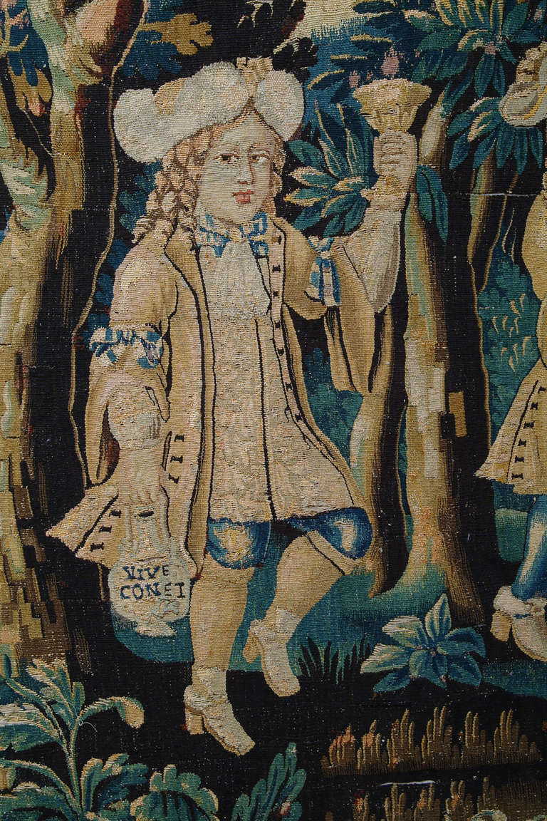 Very Fine Late 17th Century Allegorical Flemish Brussels Baroque Tapestry In Good Condition For Sale In Los Angeles, CA