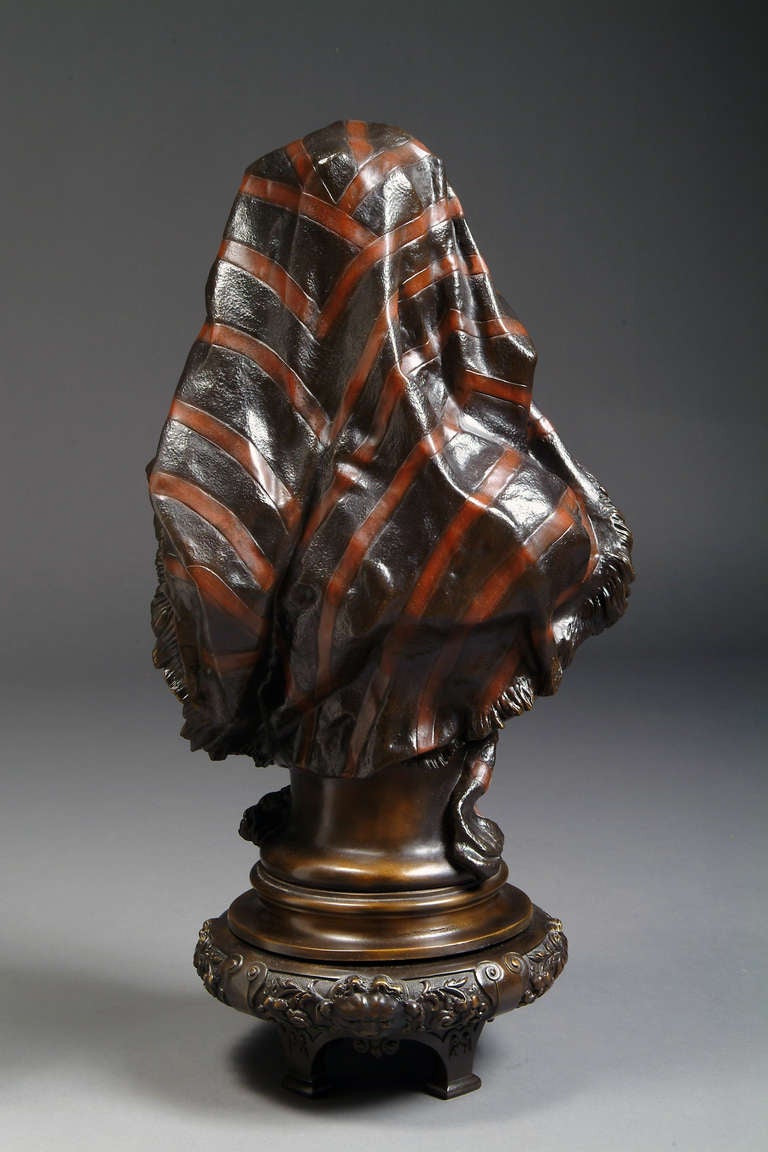 French Orientalist bronze bust 
