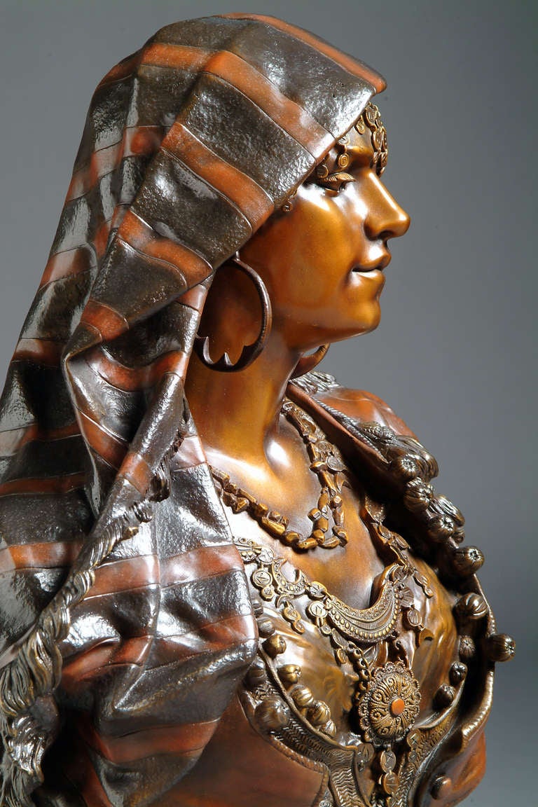 19th Century Orientalist bronze bust 