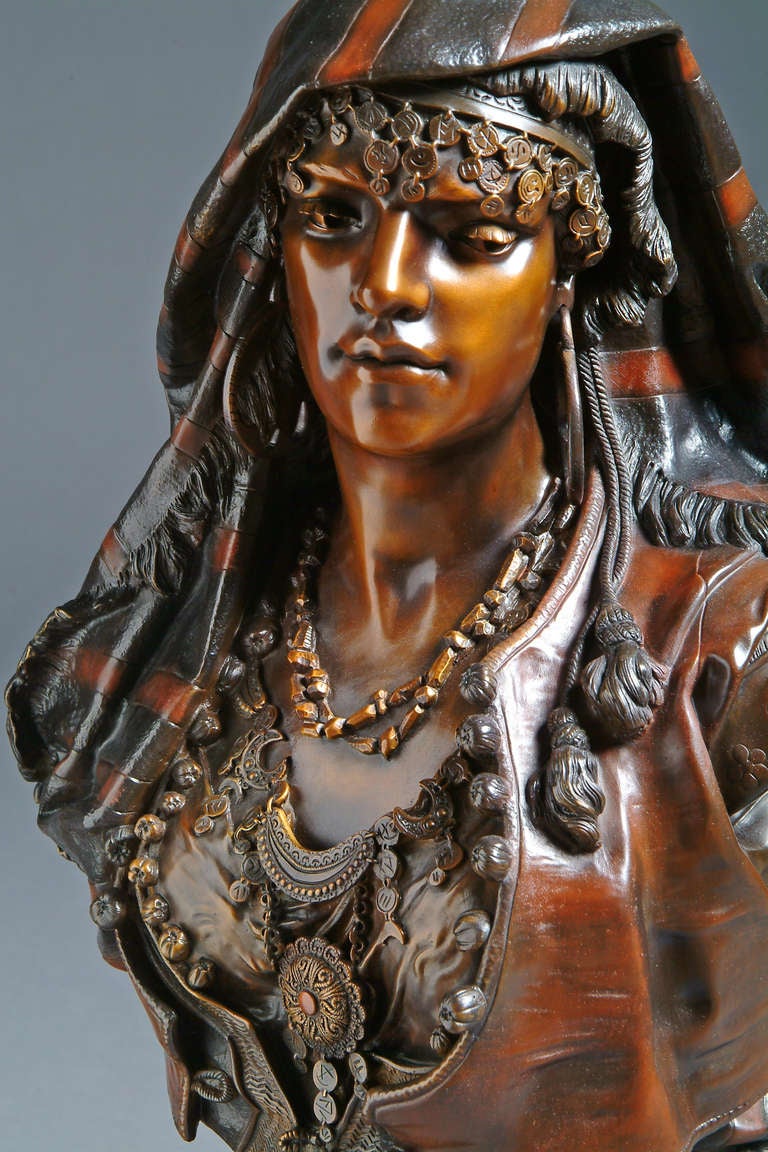 Bronze Orientalist bronze bust 