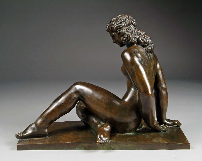 Français Figure en bronze de Raymond Delamarre 