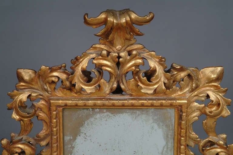 Italian Carved Wood Mirror In Good Condition In Los Angeles, CA