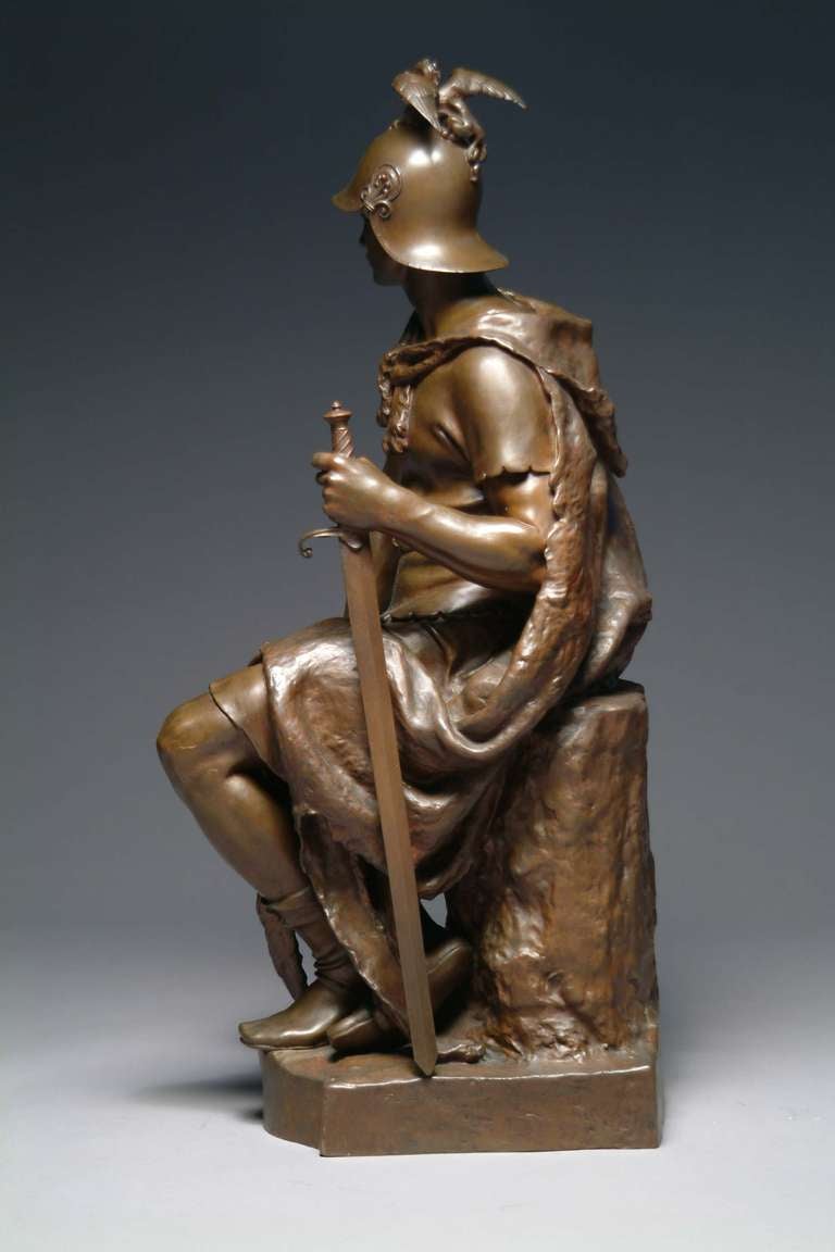 A French Bronze Model of A Roman Soldier Entitled 