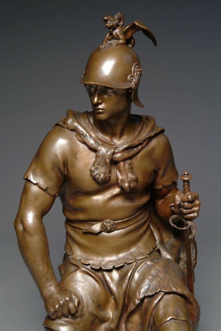 A French Bronze Model of A Roman Soldier Entitled 
