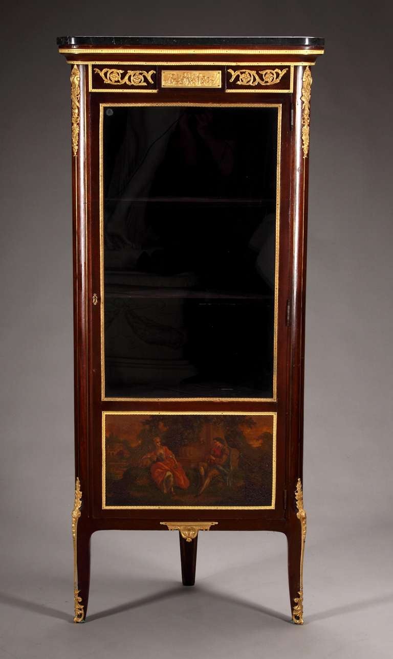 Louis XVI French Ormolu Mounted Louis XV / XVI Style Corner Cabinet For Sale