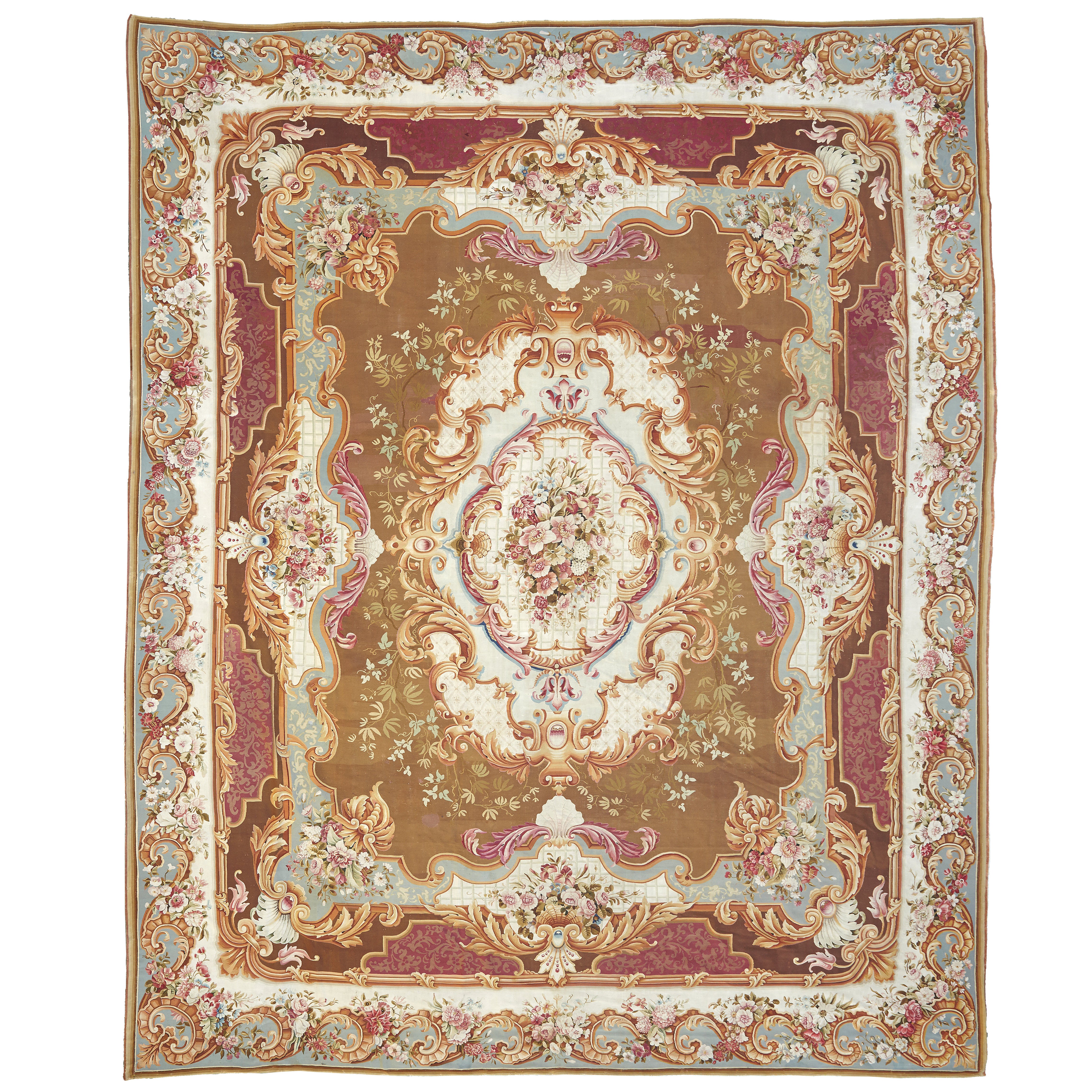 Large and Ornate 19th Century French Aubusson Rug For Sale