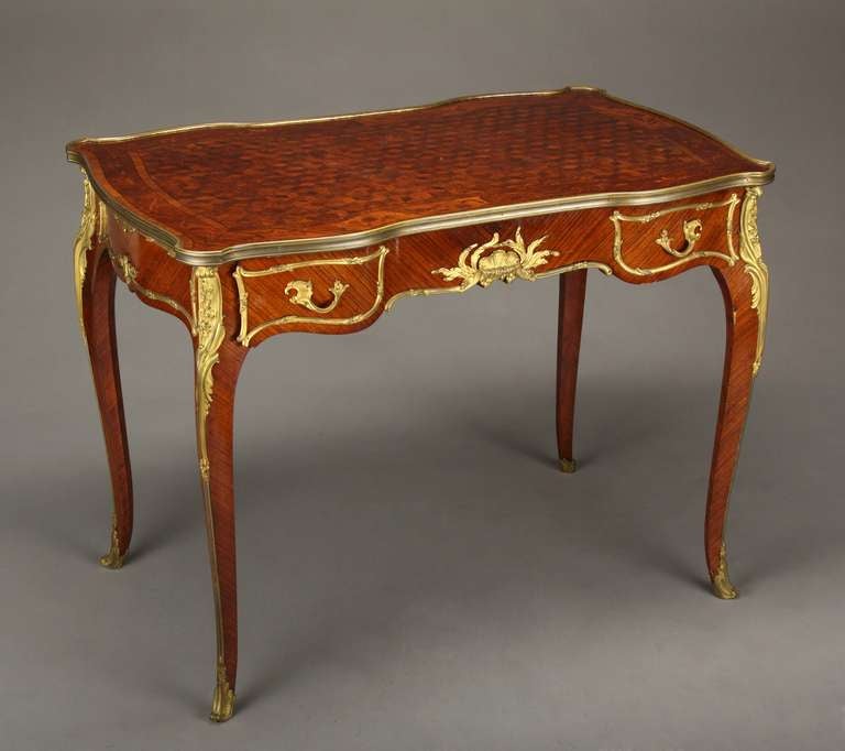 Antique French Marquetry Desk by Francois Linke