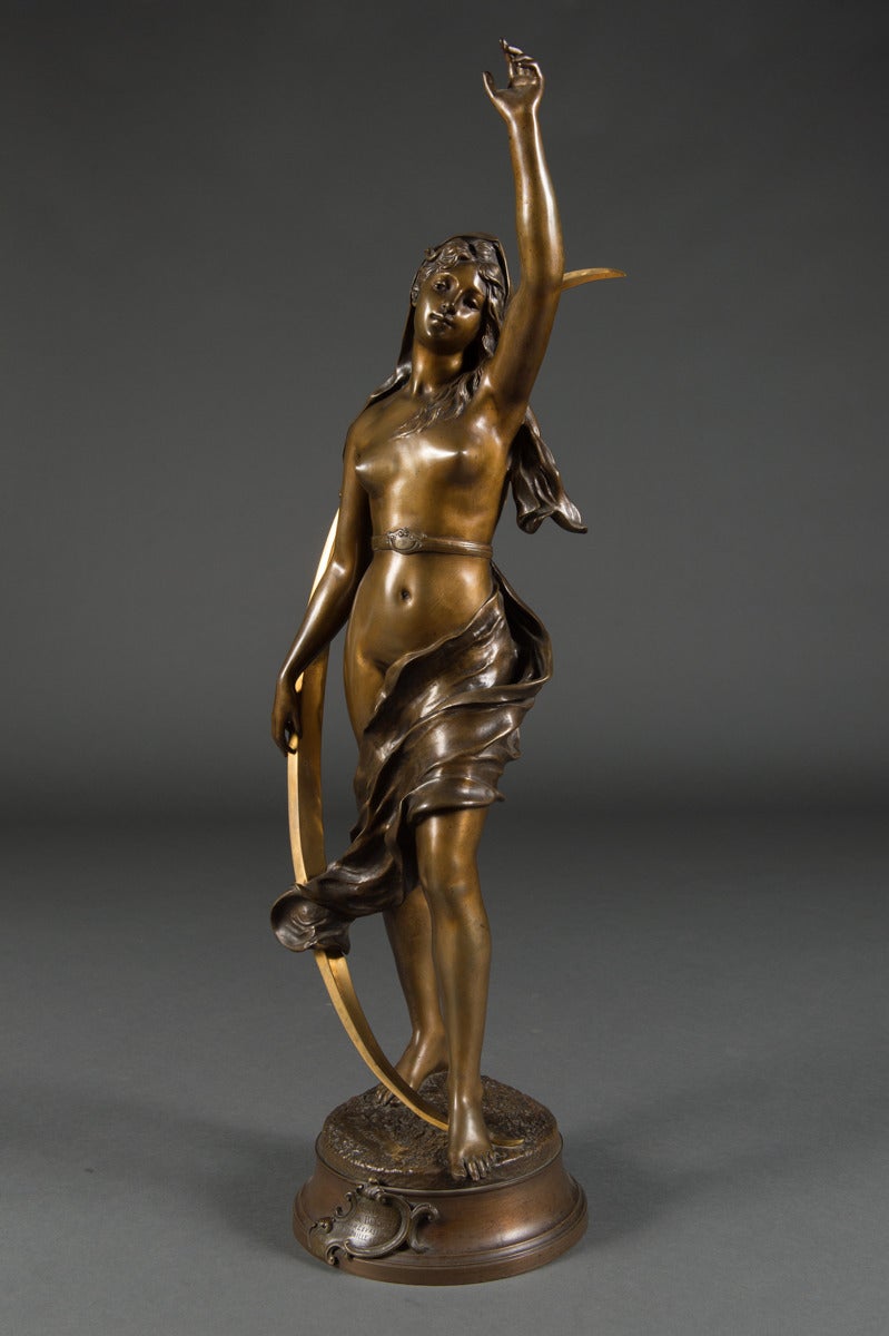 19th Century Henri Louis Levasseur Patinated Bronze Titled 