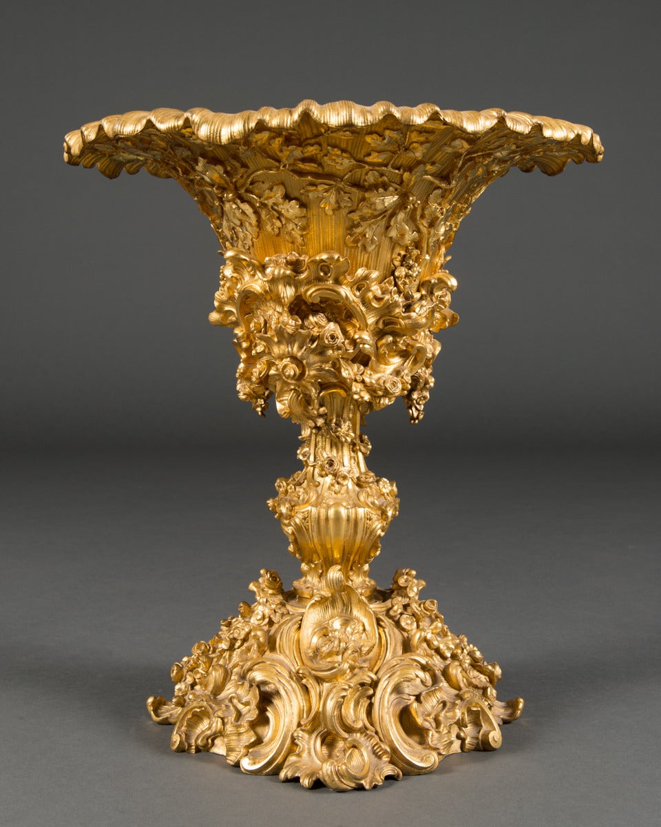 Rococo A Large 19th Century French Ormolu Bronze Centerpiece