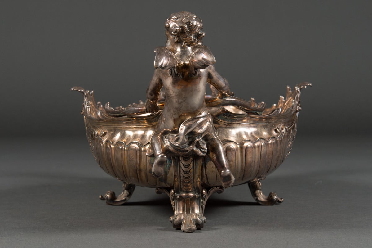 Christofle Silvered Bronze Centerpiece and Mirrored Plateau 4