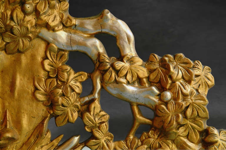 Französisch Napoleon III vergoldet und versilbert geschnitztem Holz und Gesso in voller Länge Spiegel im Angebot 2
