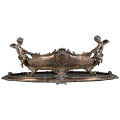 Christofle Silvered Bronze Centerpiece and Mirrored Plateau