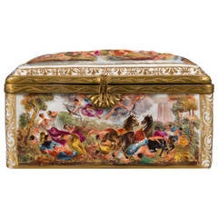 Early 20th Century Italian Capodimonte Brass Mounted Box, Circa 1920