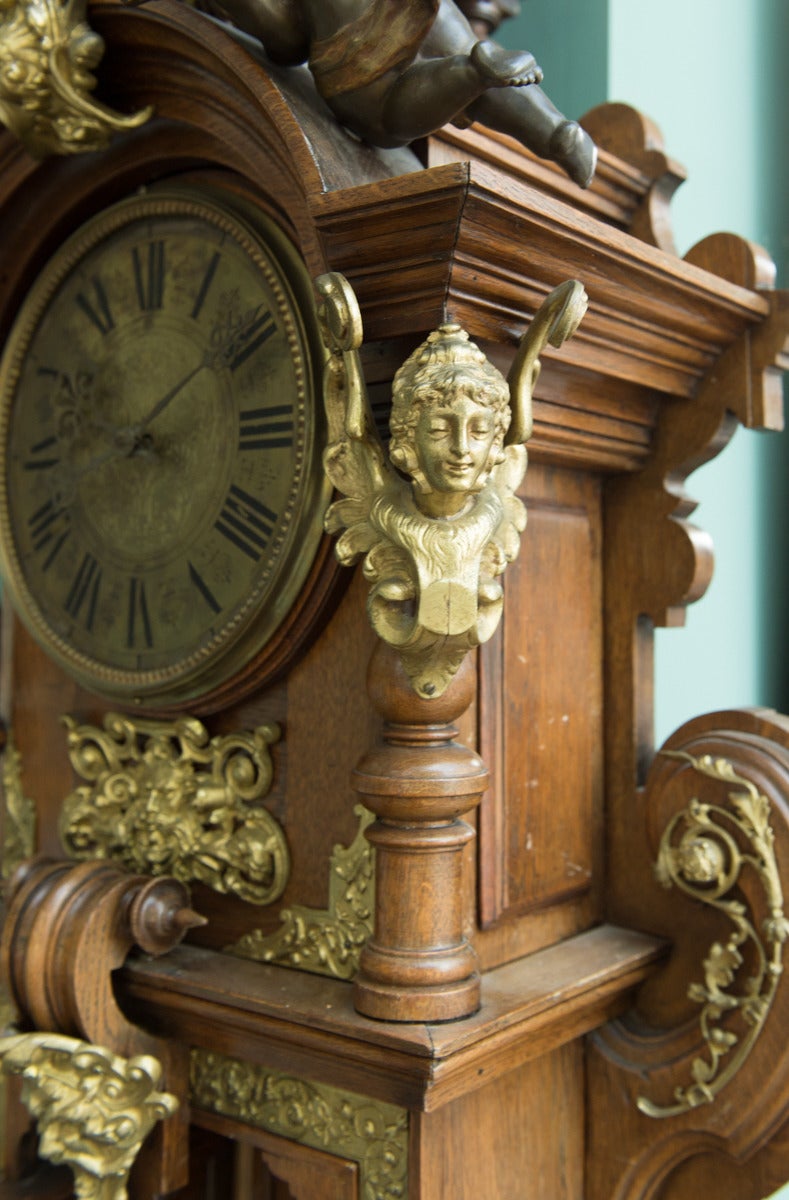 antique oak grandfather clock