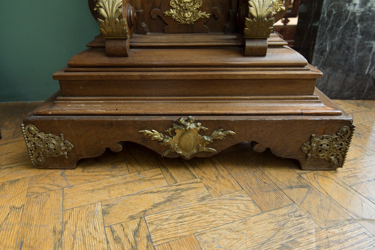 A Fine Austrian Antique Patinated and Ormolu-Mounted Oak grandfather clock 3