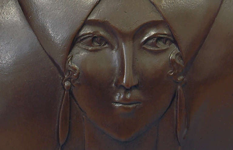 20th Century Erté Bronze Bowl 