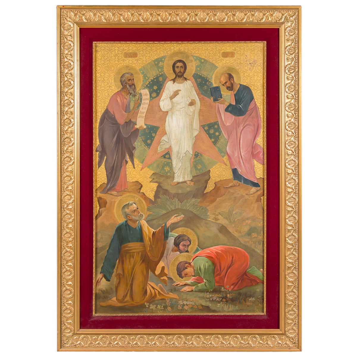 A Large Antique Russian Icon Depicting the Transfiguration of Jesus Christ For Sale