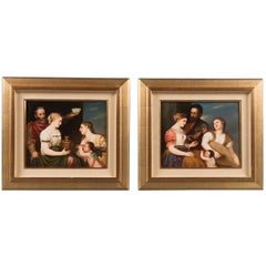 A Pair of German K.P.M Porcelain Plaques Depicting "Aligira and Tirian"