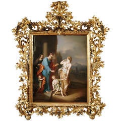 Large KPM Porcelain Plaque of Hagar and Ishmael Leaving the House of Abraham