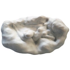 Antique French Art Nouveau Marble Figure of a Nude Lady by Théodore Rivière