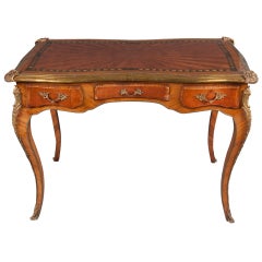 French Louis XV Style Gilt Bronze Mounted and Painted Desk