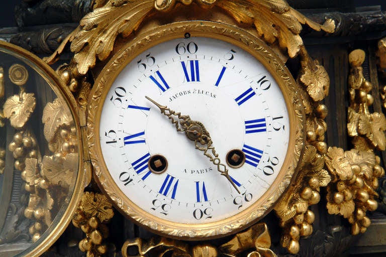 19th Century Antique French Figural Clock By Raingo Freres Paris