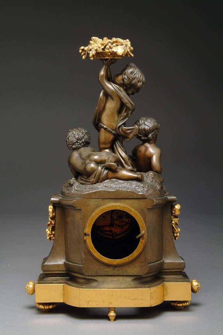 Antique French Figural Clock By Raingo Freres Paris 1