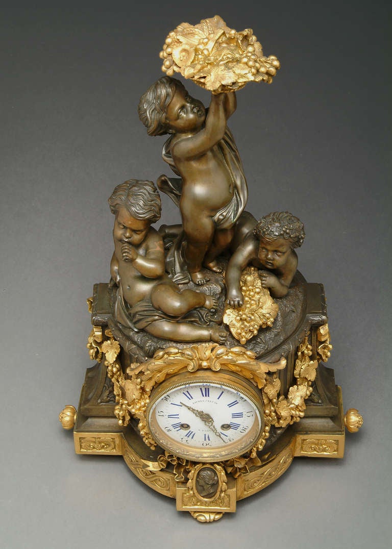 Antique French Figural Clock By Raingo Freres Paris 2