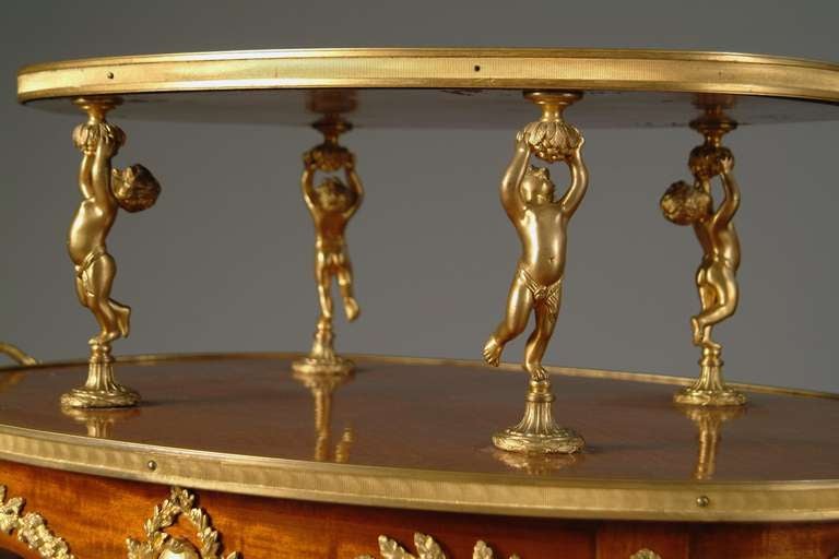 French Louis XVI Style Gilt Bronze-Mounted Two-Tier Pastry Table For Sale 3