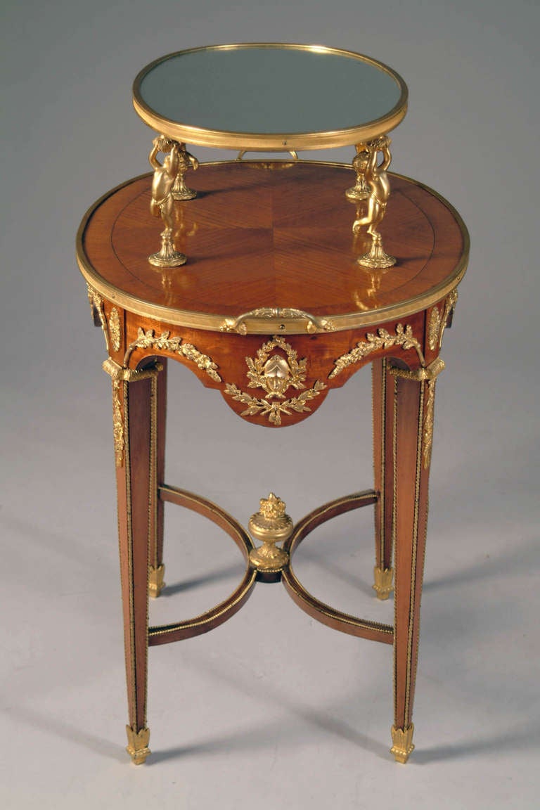 French Louis XVI Style Gilt Bronze-Mounted Two-Tier Pastry Table For Sale 6