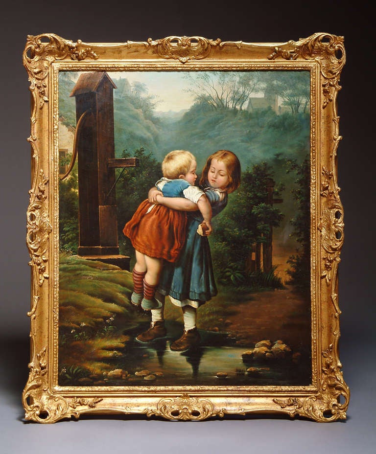 Very beautiful 19th century European oil painting on canvas.
Unsigned

Canvas size: 30