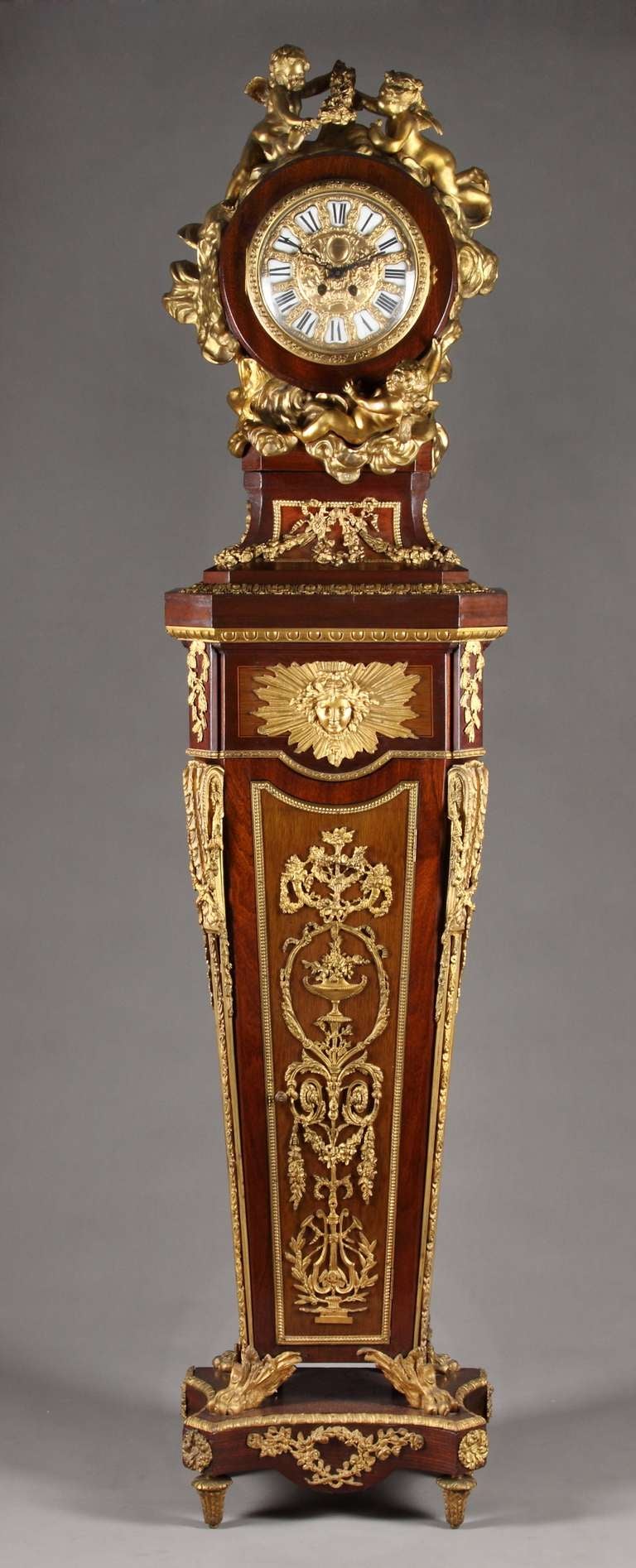 Very Fine 19th Century French  Louis XV Style Ormolu  Mounted Mahogany and King-wood Parquetry 
