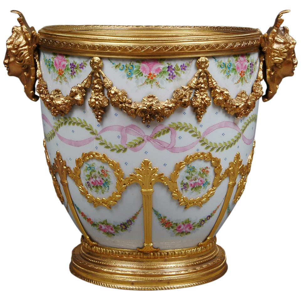 Sevres Gilt Bronze Mounted Cache Pot