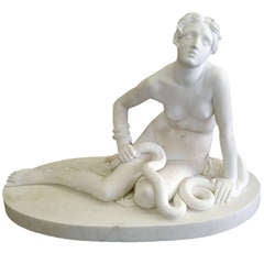 Antique Italian Marble figure "The Nymph and The Snake"
