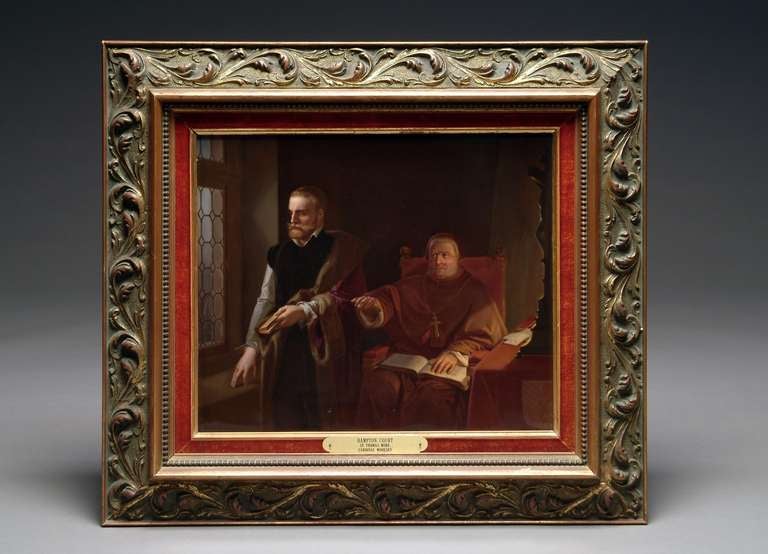 A Berlin KPM Plaque of the Hampton Court St Thomas More & Cardinal Woolsey