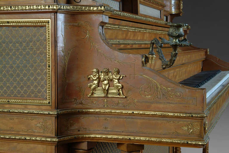 A Fine English Antique Bronze Mounted Erard Upright Piano In Good Condition In Los Angeles, CA
