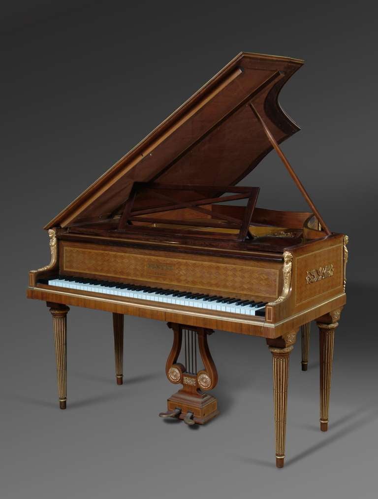 French Ormolu-Mounted and Parquetry Baby Grand Piano by Ignaz Playel In Excellent Condition In Los Angeles, CA