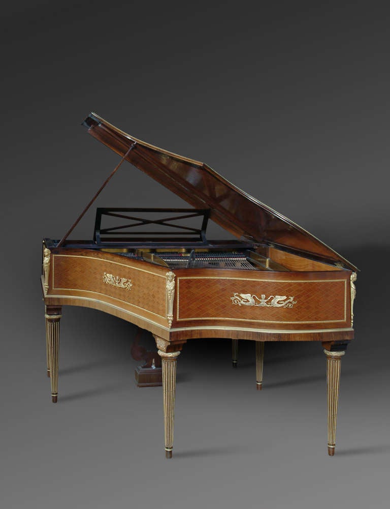 20th Century French Ormolu-Mounted and Parquetry Baby Grand Piano by Ignaz Playel