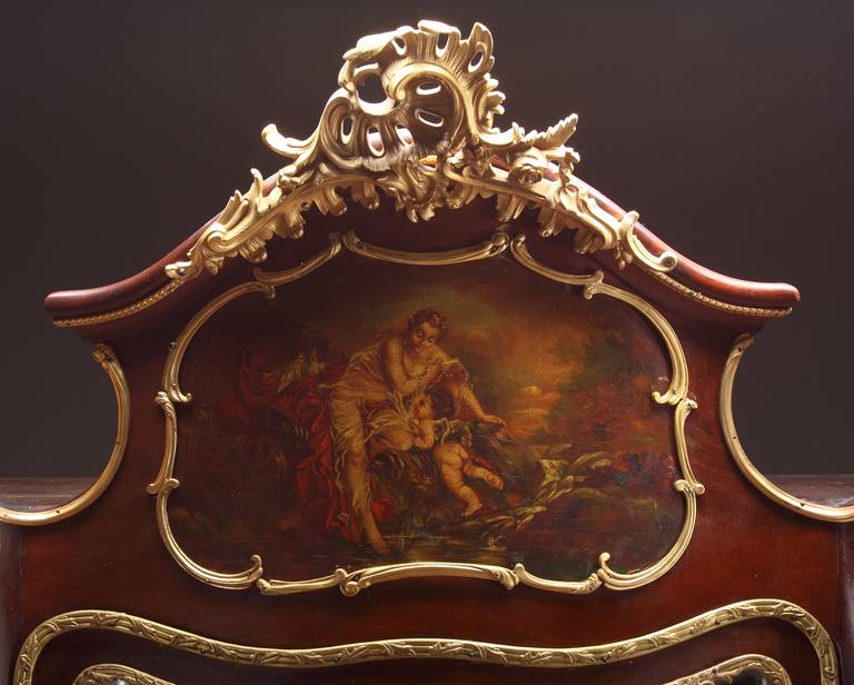 A French Louis XV Style Ormolu-Mounted Mahogany and Vernis Martin Vitrine 2