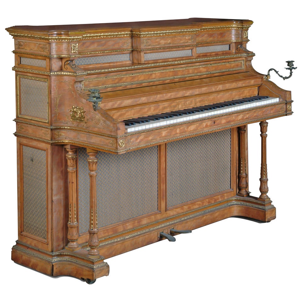 A Fine English Antique Bronze Mounted Erard Upright Piano