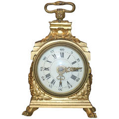 A Late 19th Century Gilt-Bronze Miniature Carriage Clock 10