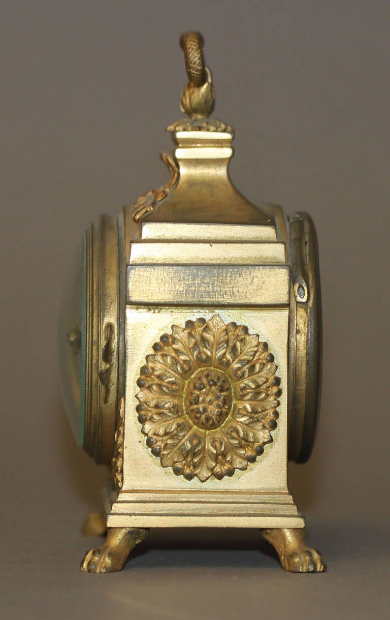 Ormolu A Late 19th Century Gilt-Bronze Miniature Carriage Clock