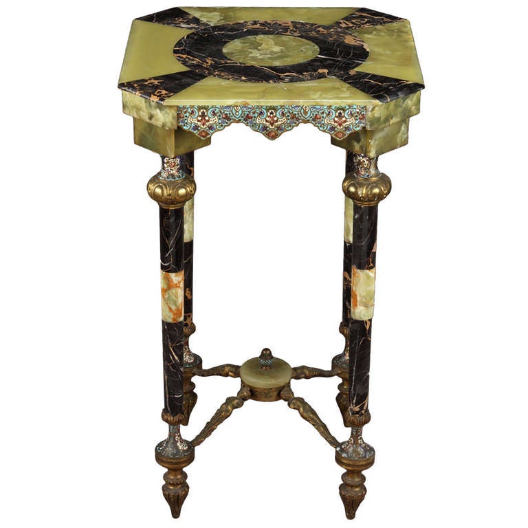 French Bronze Mounted Enamel Table at 1stdibs