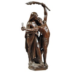 A 19th Century French Patinated Bronze Sculpture entitled,"Gloria Patria".