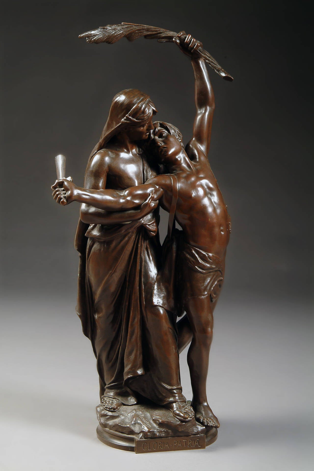 Eine schöne französische patinierte Bronzeskulptur des 19. Jahrhunderts - 