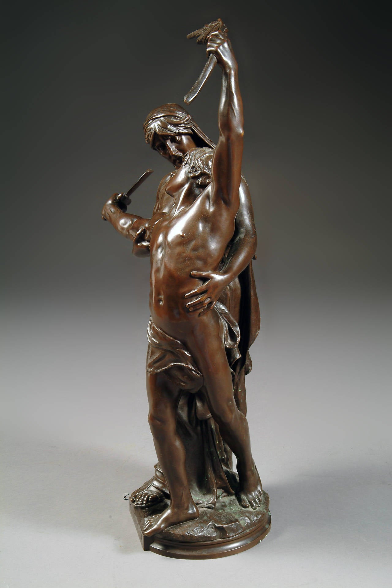 Französische patinierte Bronzeskulptur des 19. Jahrhunderts mit dem Titel „Gloria Patria“ (Gloria Patria). im Zustand „Hervorragend“ im Angebot in Los Angeles, CA