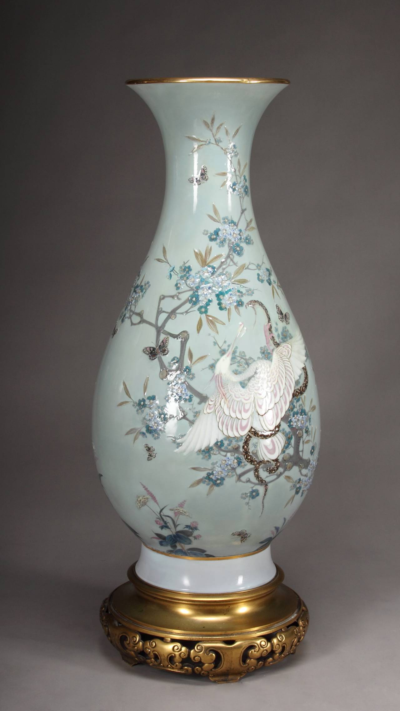 French A Monumental Sevres Pate-Sur-Pate porcelain Vase by Leopold-Jules-Joseph Gèly