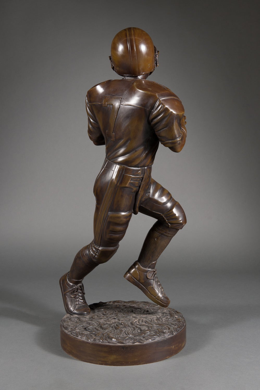 20th Century Contemporary Bronze Sculpture of a Young Football Player.