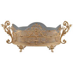 A 19th Century  French Gilt Bronze Mounted Over Cut Crystal Candy Bowl